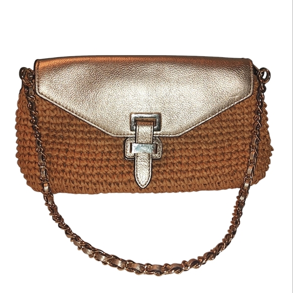 Michael Kors Straw/Leather Bag - Picture 1 of 5